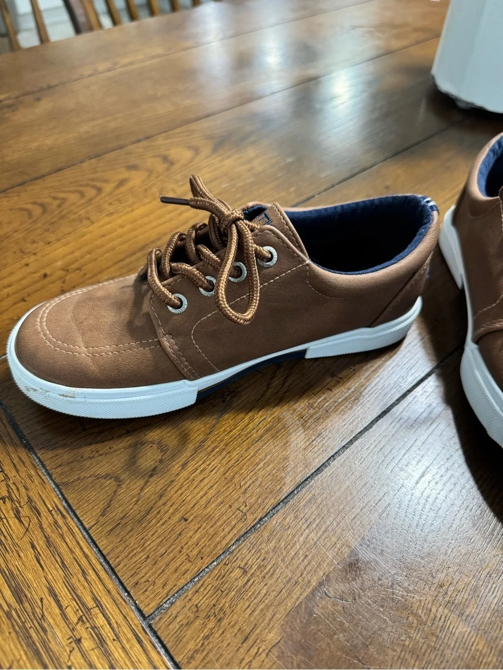 Nautica Boys Brown Canvas Sneakers with White Soles
